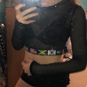 Black Fishnet Crop Top
